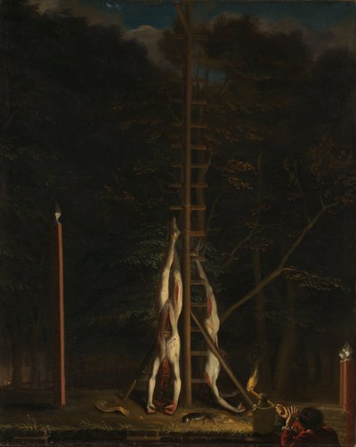 The Corpses of the Brothers De Witt, on the Groene Zoodje at the Lange Vijverberg in The Hague, 20 August 1672 by Jan de Baen